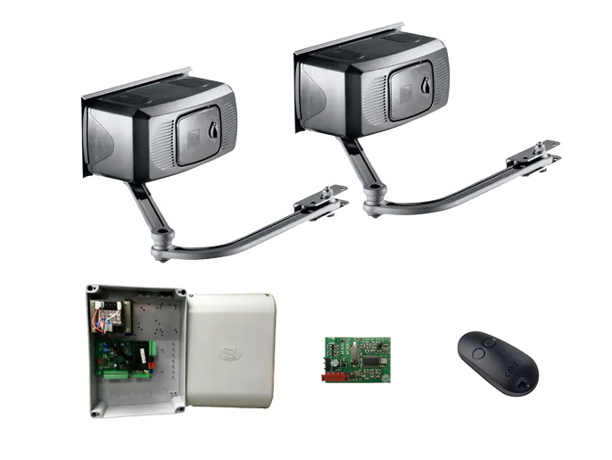 F1000 combo KIT - Комплект автоматики для двухстворчатых распашных ворот на основе привода F1000 (блок управления ZF1N, радиоуправление с фиксированным кодом) 