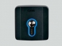SELD2FDG Ключ-выключатель встраиваемый с цилиндром замка DIN и синей подсветкой, цвет RAL7024 (арт. 806SL-0060)